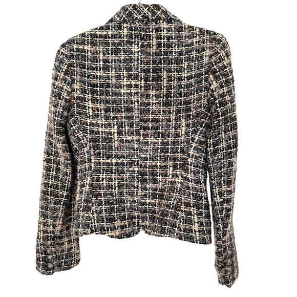 Lea Rome Women's Blazer Gray Wool Boucle France size 38 Small Twee Office Chic - Picture 7 of 8